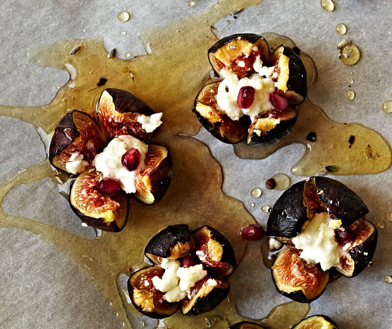 Grilled Figs with Goats’ Cheese and Honey